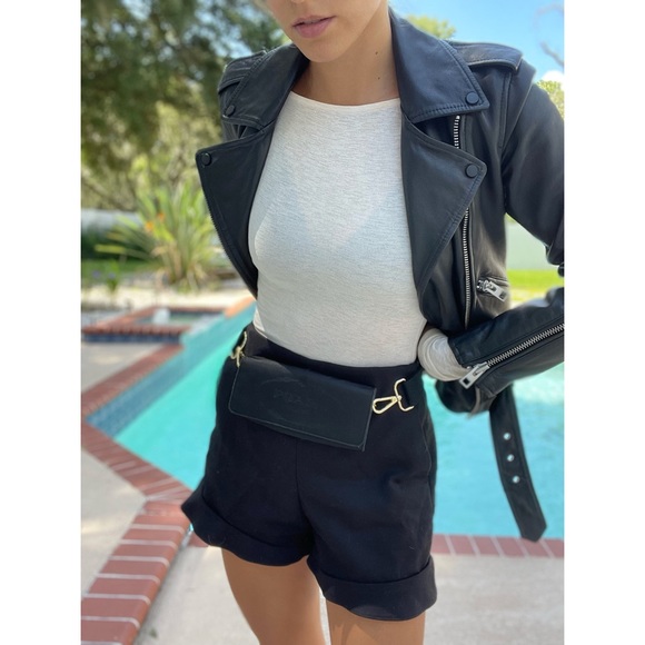 Prada Handbags - Prada Y2K Black Logo Belt Bag